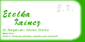 etelka kaincz business card